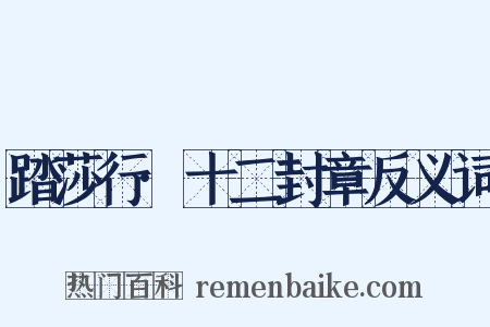 踏莎行·十二封章反义词是什么意思的图片
